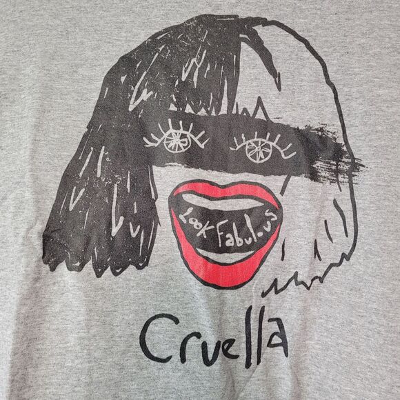 Disney Big Cruella Men's Tops Short Sleeve Tee Shirt, Athletic Heather 3X-Large - Picture 3 of 7